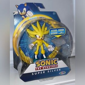 Sonic the Hedgehog Super Silver with White Emerald 4″ Figure – NEW